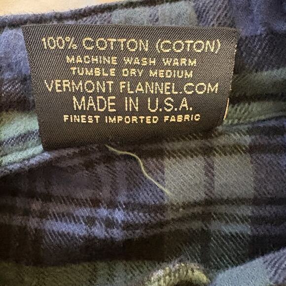 Vermont Flannel Co Unisex Black Watch Plaid Henley Oversized XS USA Made - Picture 11 of 14